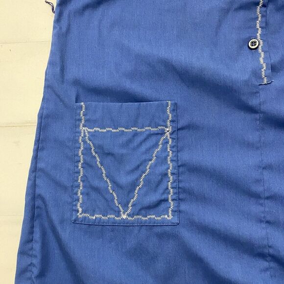 Vintage Ship N Shore Blue Collared Quarter Button Mod Go-Go House  Dress SIze 40 - Picture 6 of 11